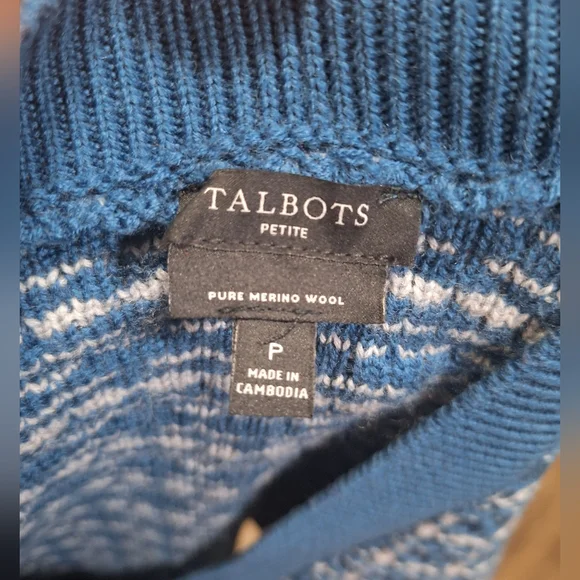 Talbots Blue and White Checkered Cardigan - Picture 7 of 7